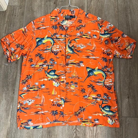 Polo Ralph Lauren Other - Polo by Ralph Lauren Orange Tropical Print Shirt